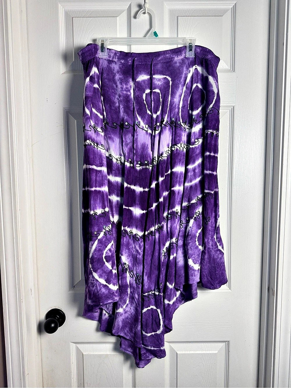 pink apple Tie-Dye Maxi Skirt in Purple & White Size XL